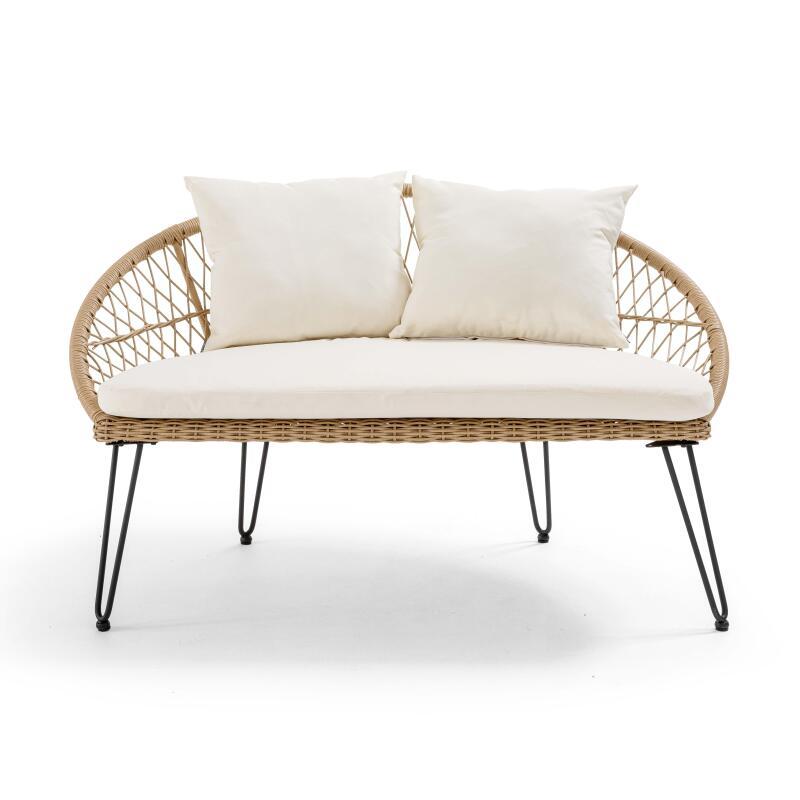 Divano da esterno 2 posti in rattan sintetico