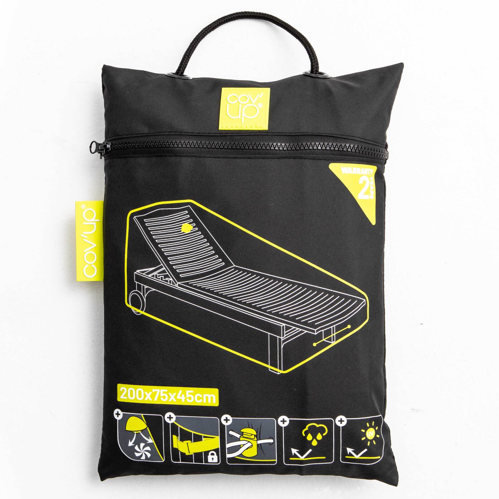 Copertura per lettino prendisole nera 200 x 75 x 45 cm Copertura per lettino prendisole nera 200 x 75 x 45 cm