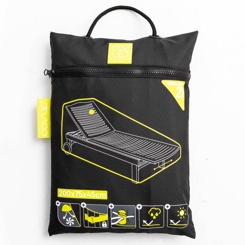 Copertura per lettino prendisole nera 200 x 75 x 45 cm