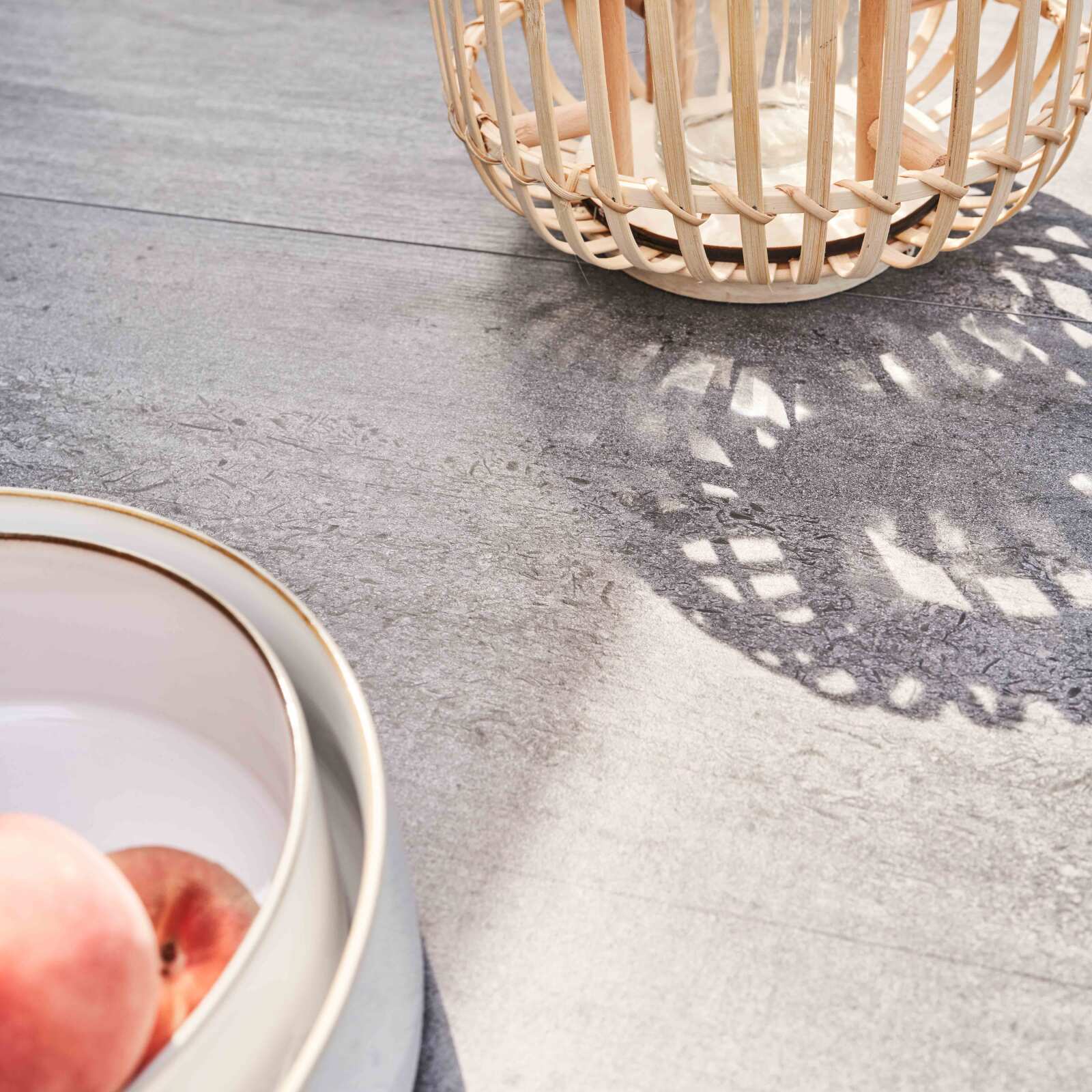 Tavolo da giardino con piano in ceramica effetto cemento (185 x 95 x 74 cm)