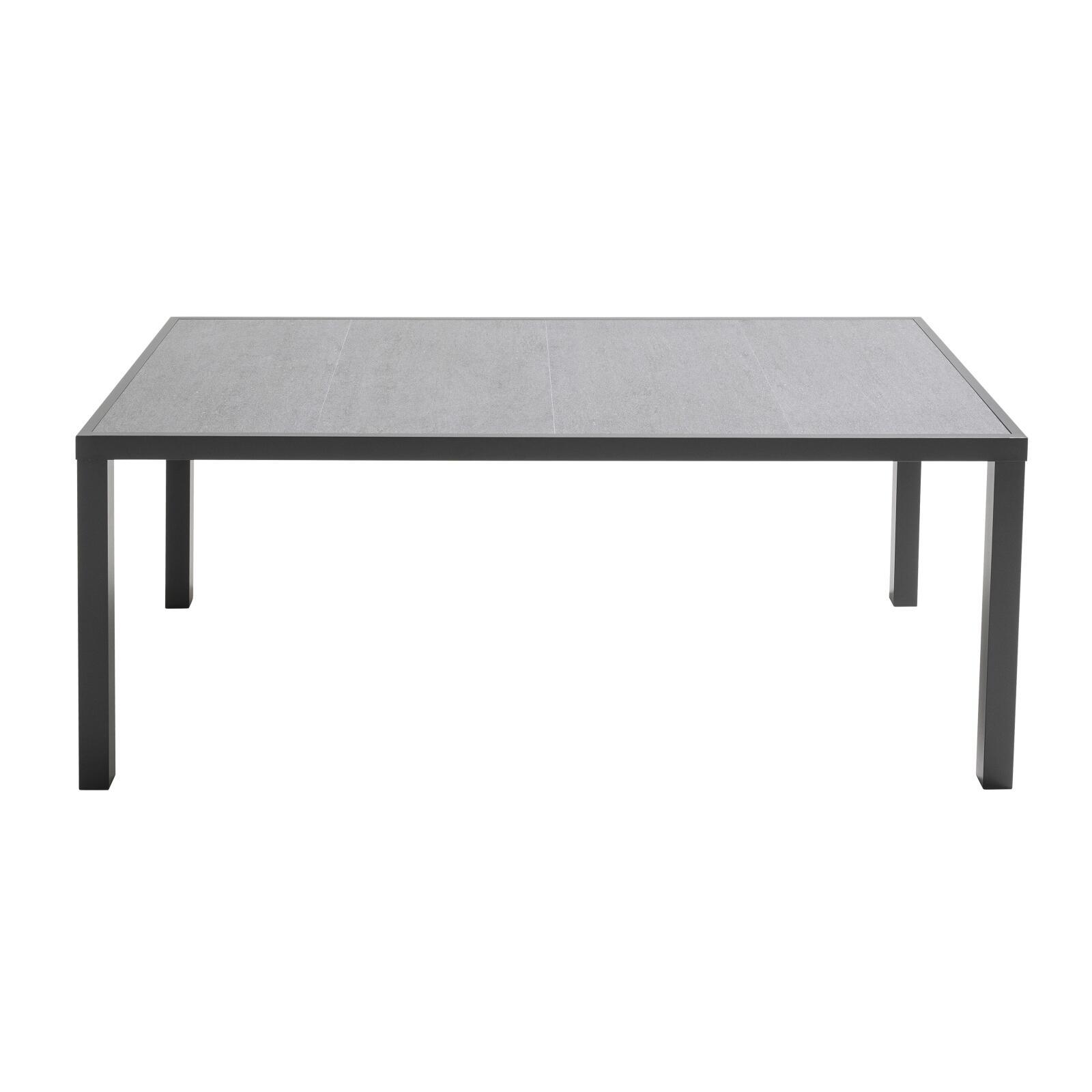 Tavolo da giardino in ceramica grigio antracite (185 x 95 x 74 cm)