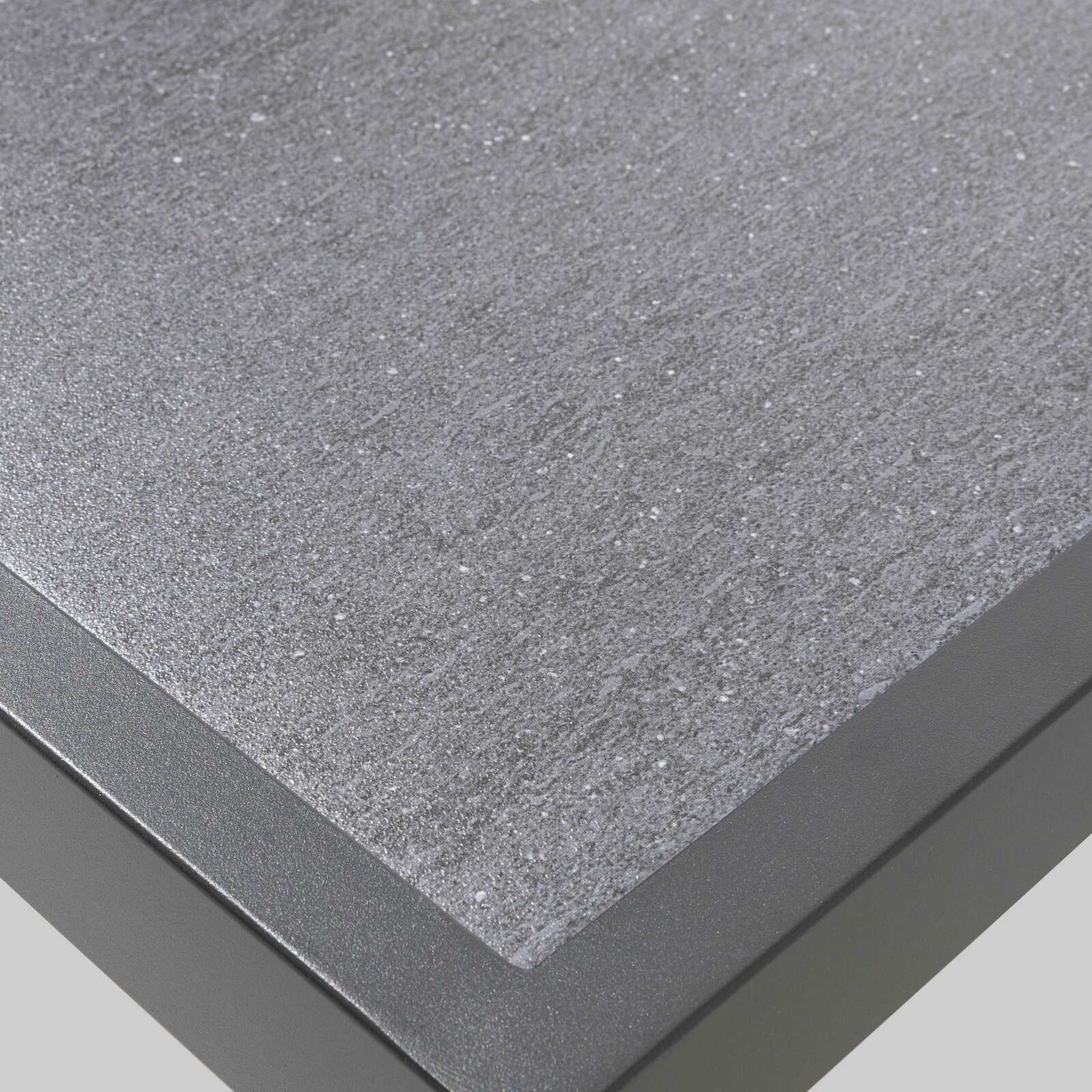 Tavolo da giardino rettangolare 185 x 95 cm con piano in ceramica, 6 sedie e 2 sedie con braccioli