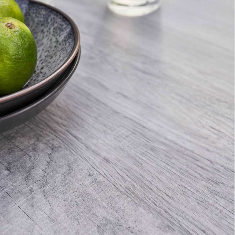 Tavolo da giardino in ceramica grigia effetto legno (230 x 95 x 74 cm)