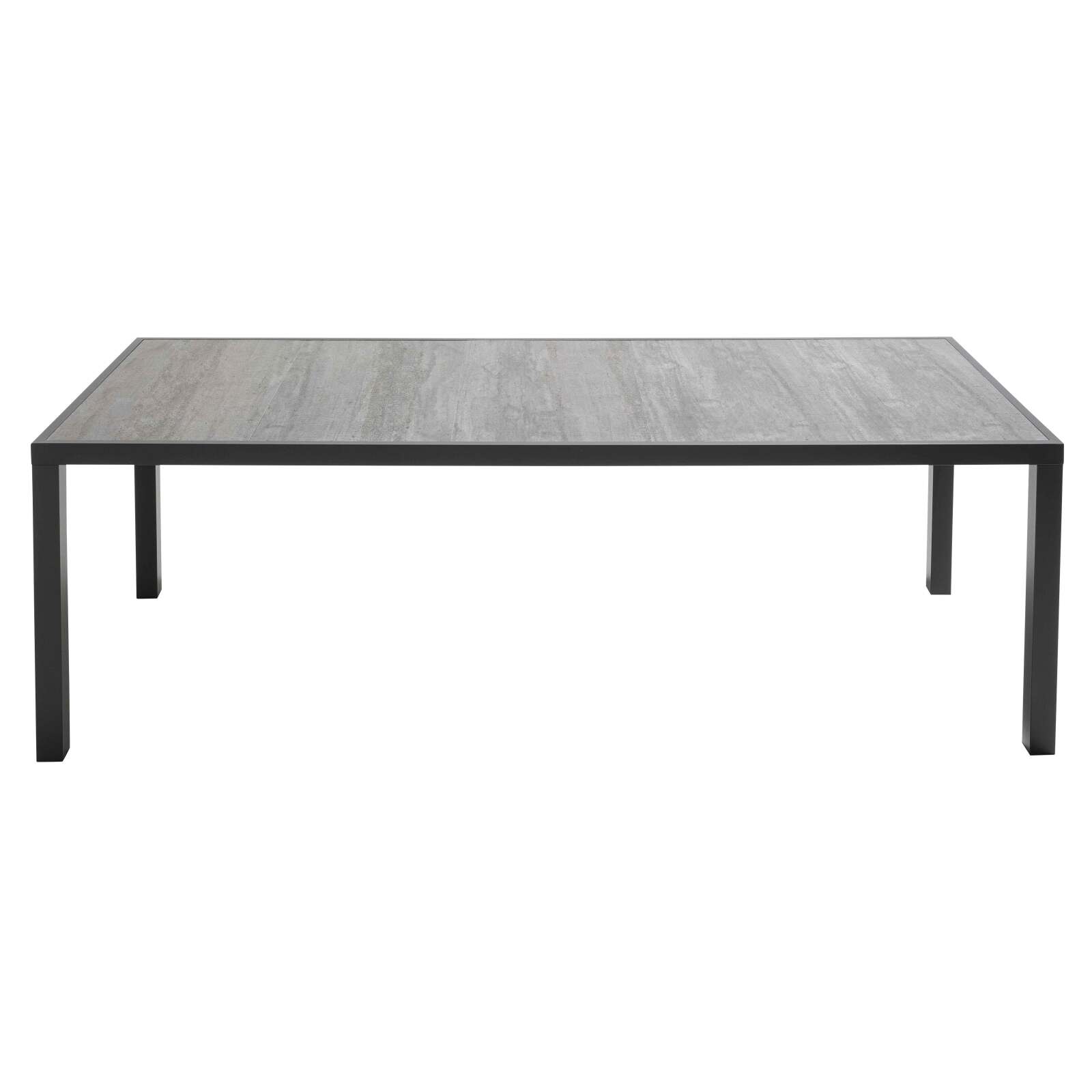 Tavolo da giardino in ceramica, 10 posti, effetto cemento cerato