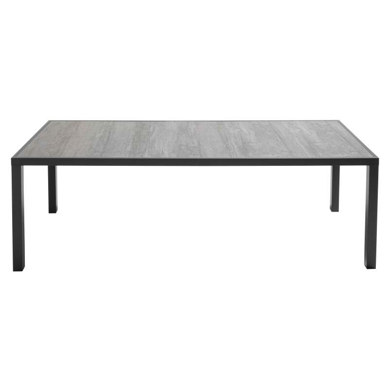 Tavolo da giardino in ceramica, 10 posti, effetto cemento cerato