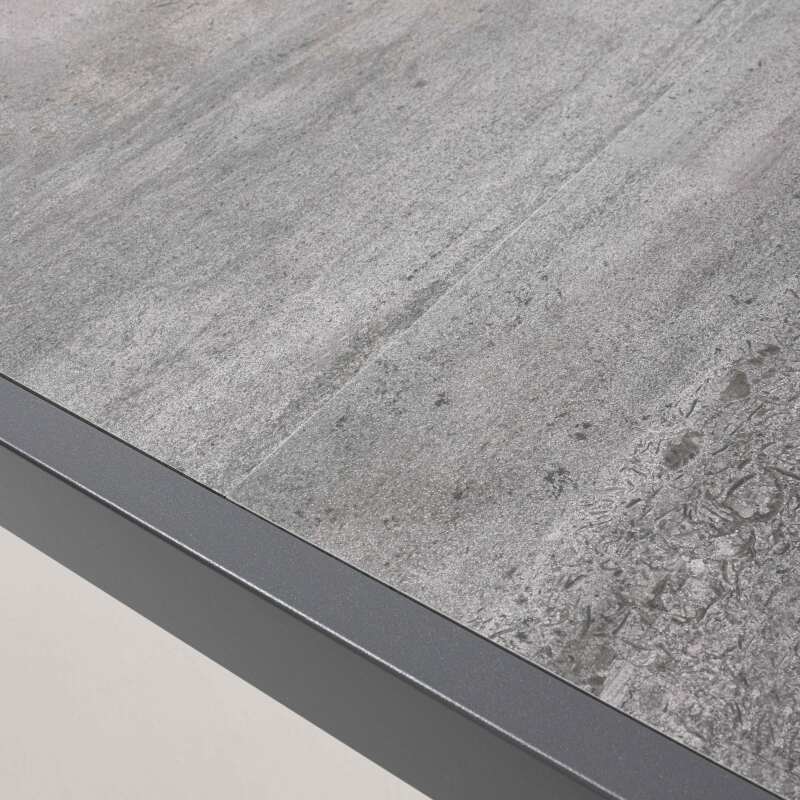 Tavolo da giardino in ceramica, 10 posti, effetto cemento cerato