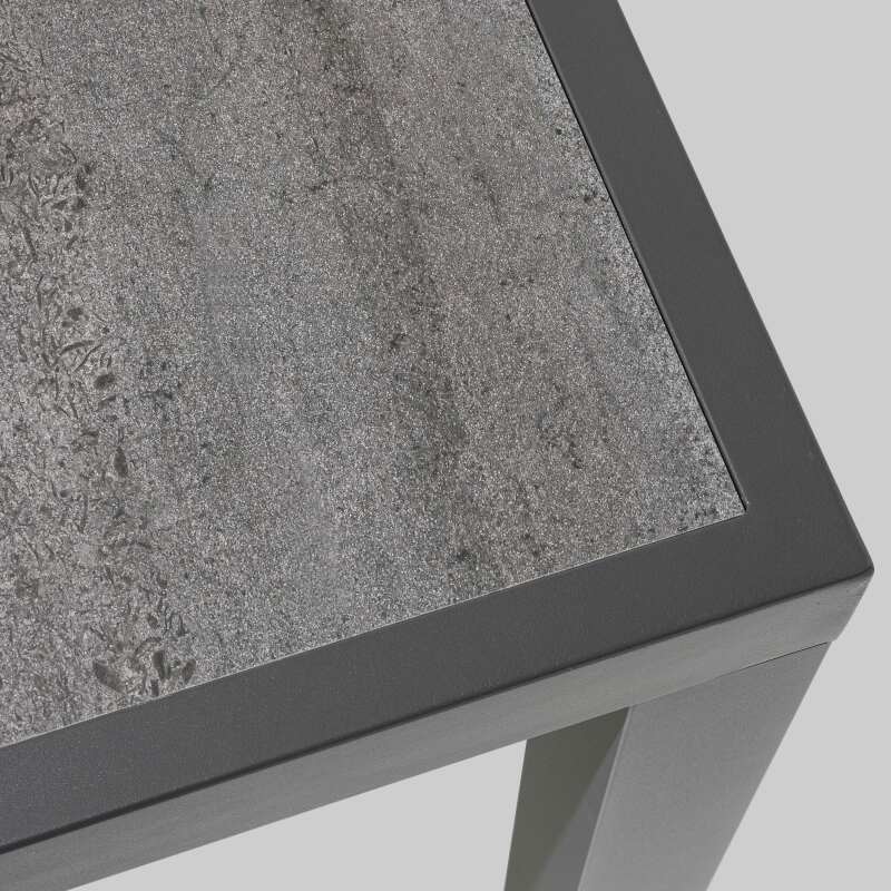 Tavolo da giardino in ceramica, 10 posti, effetto cemento cerato