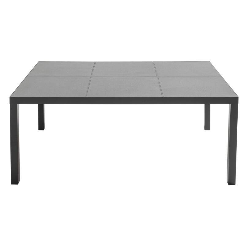 Tavolo da giardino con piano in ceramica cerata effetto cemento (182 x 121 x 74 cm)