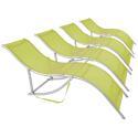 Set di 4 lettini prendisole in Textilene