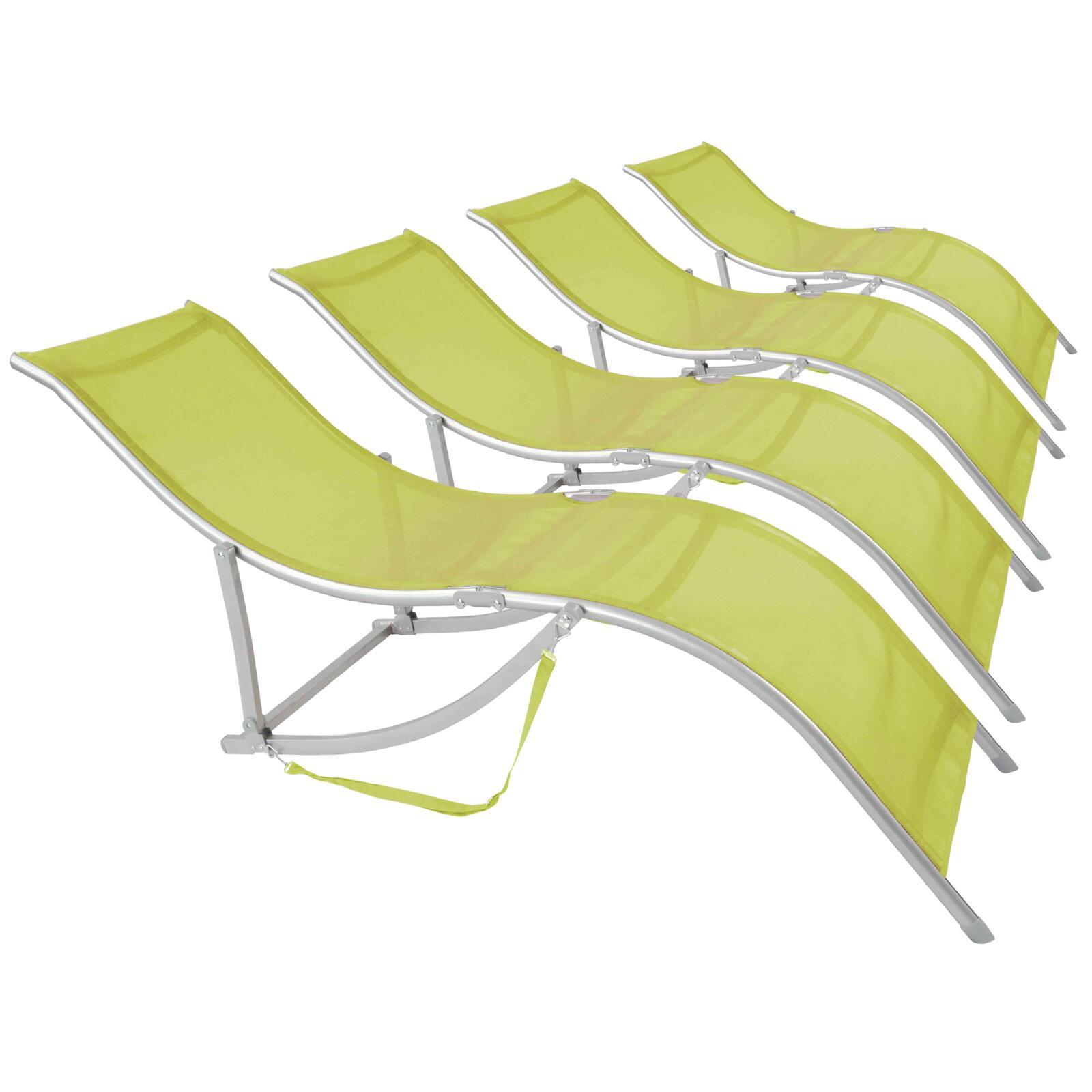 Set di 4 lettini prendisole in Textilene