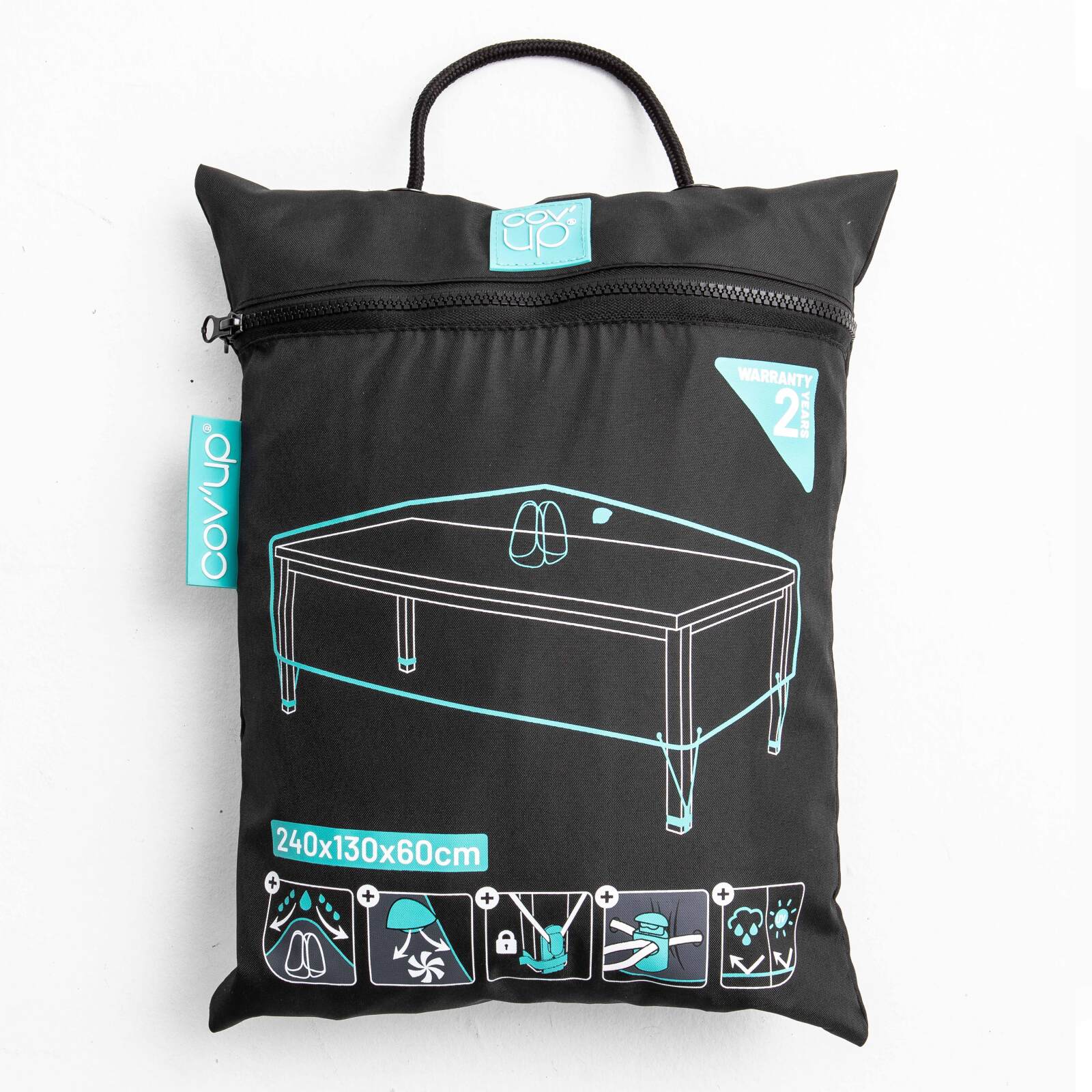 Copertura per mobili da giardino 240 x 130 x 60 cm nero