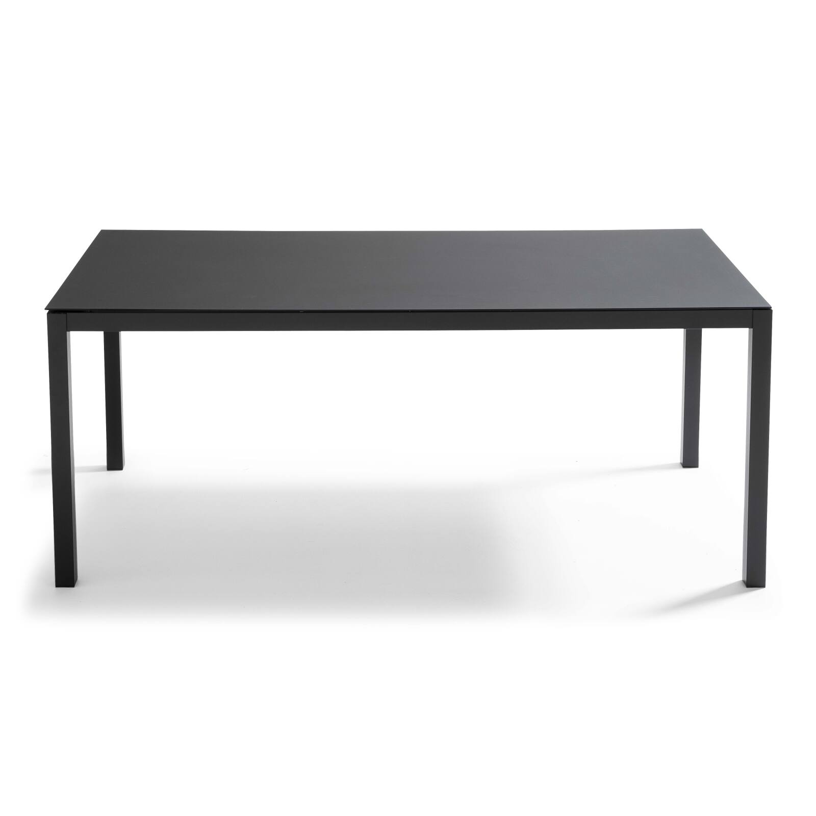 Tavolo da giardino in alluminio con piano in vetro di sicurezza (182 x 90 x 74 cm)