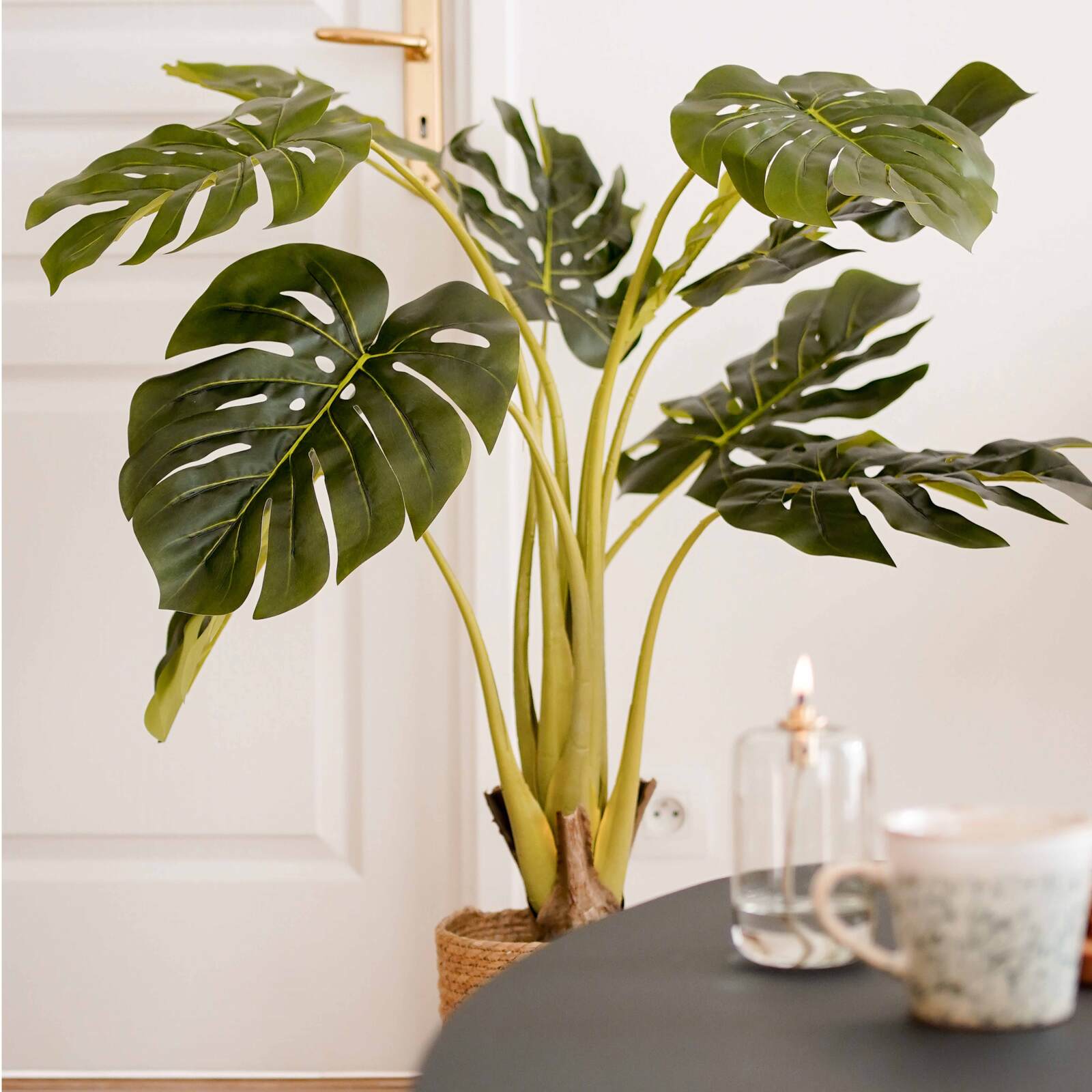 Monstera Deliciosa artificiale in vaso altezza 90 cm