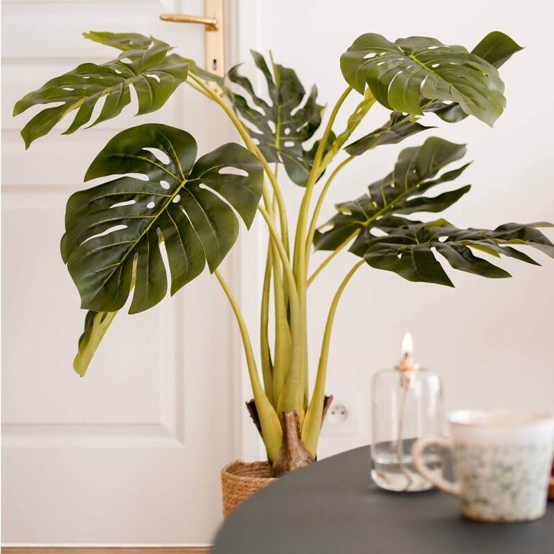 Monstera Deliciosa artificiale in vaso altezza 90 cm