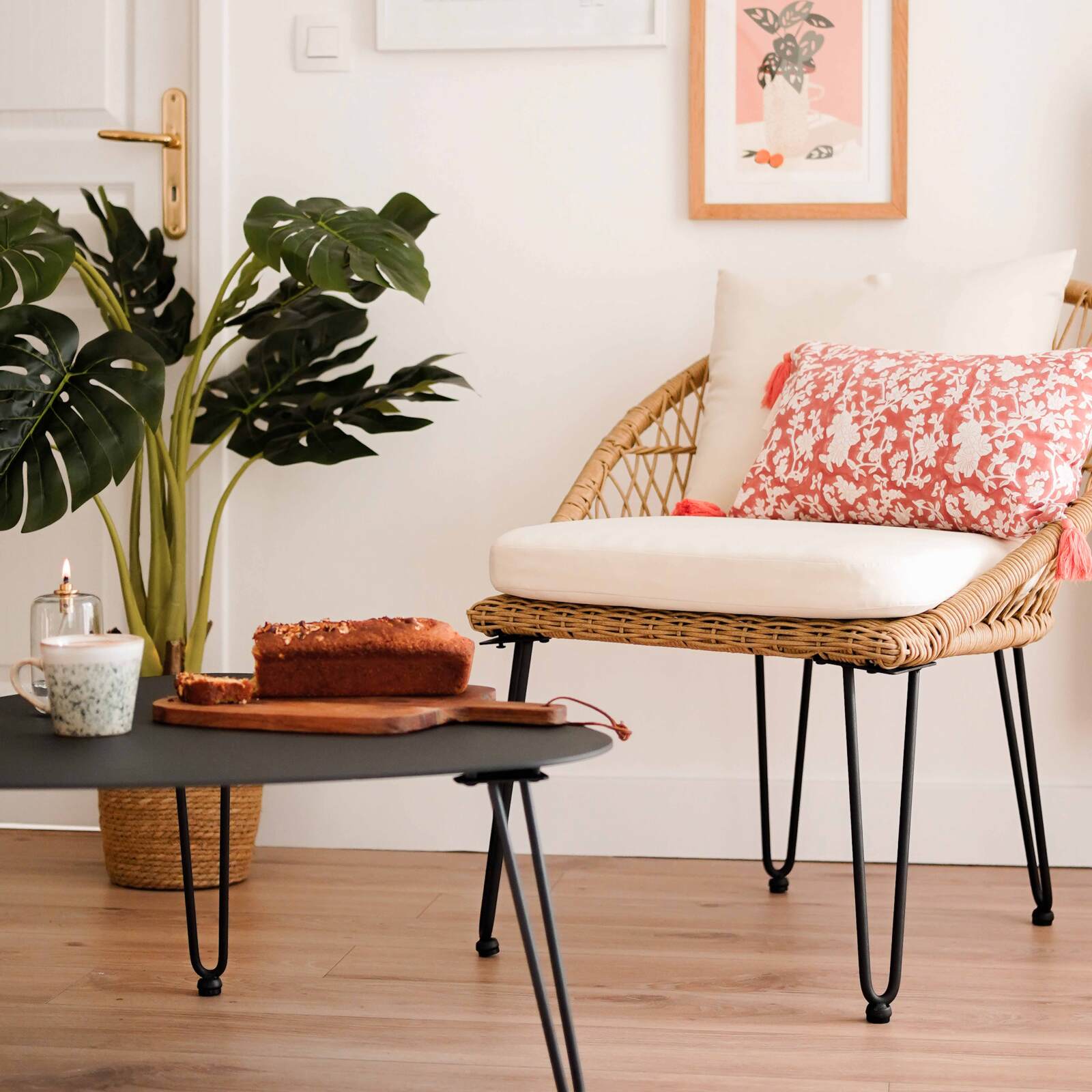 Monstera Deliciosa artificiale in vaso altezza 90 cm