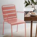 Sedia in metallo con braccioli in stile industriale