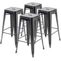 Set di 4 sgabelli da bar opachi e legno (43 x 43 x 76 cm)