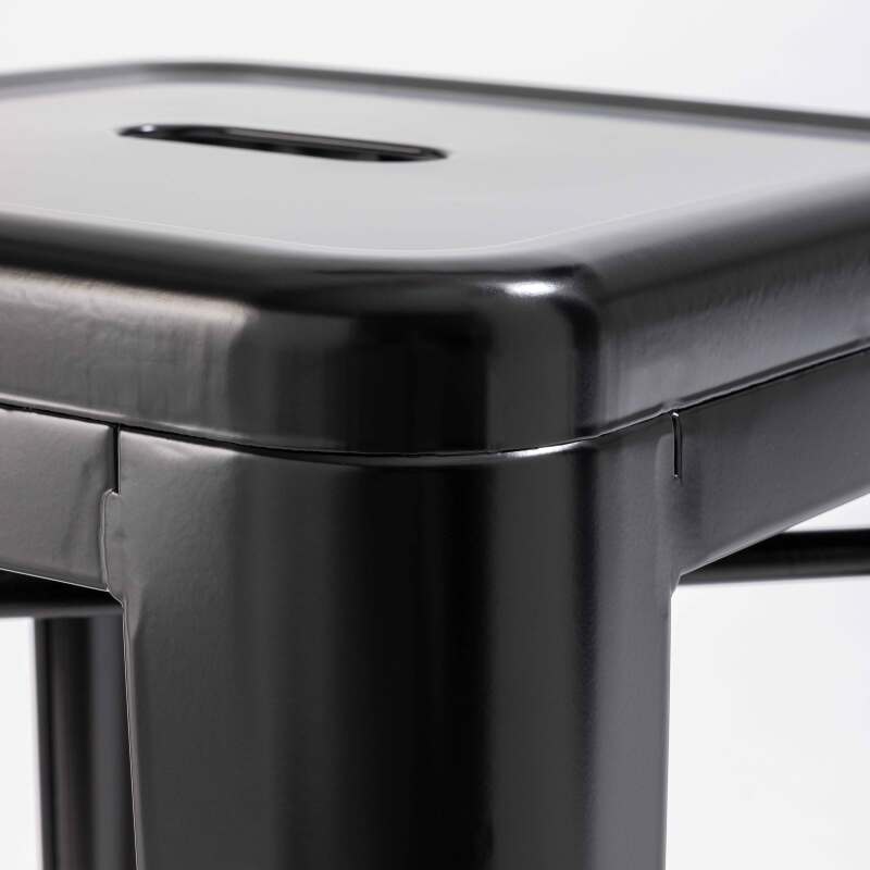 Set di 4 sgabelli da bar opachi e legno (43 x 43 x 76 cm)