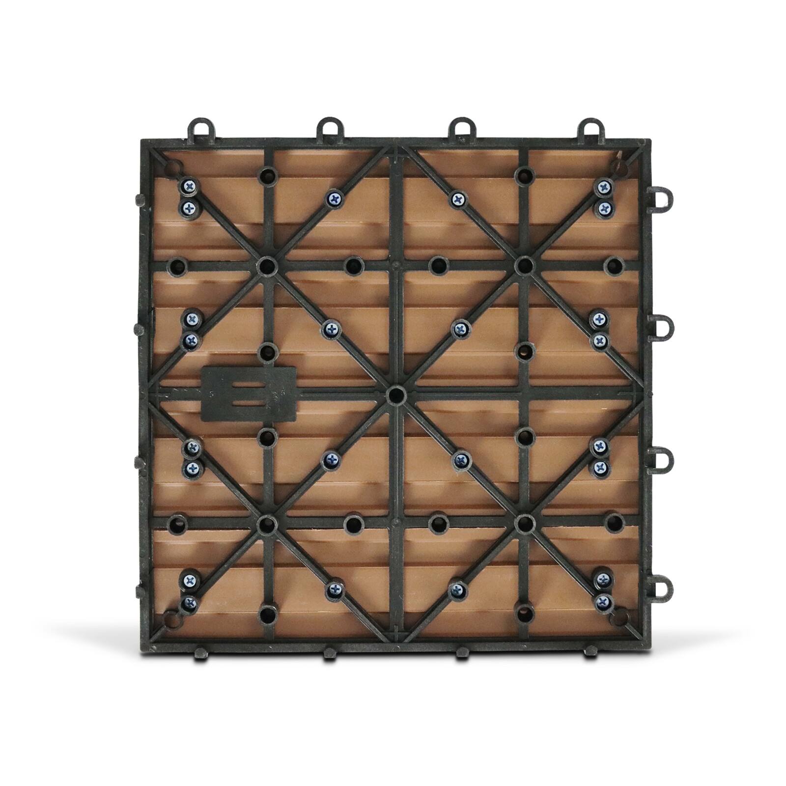 Set di pavimento ad incastro per esterno in legno composito - (30 x 30 x 2,5 cm) Set di pavimento ad incastro per esterno in legno composito - (30 x 30 x 2,5 cm)