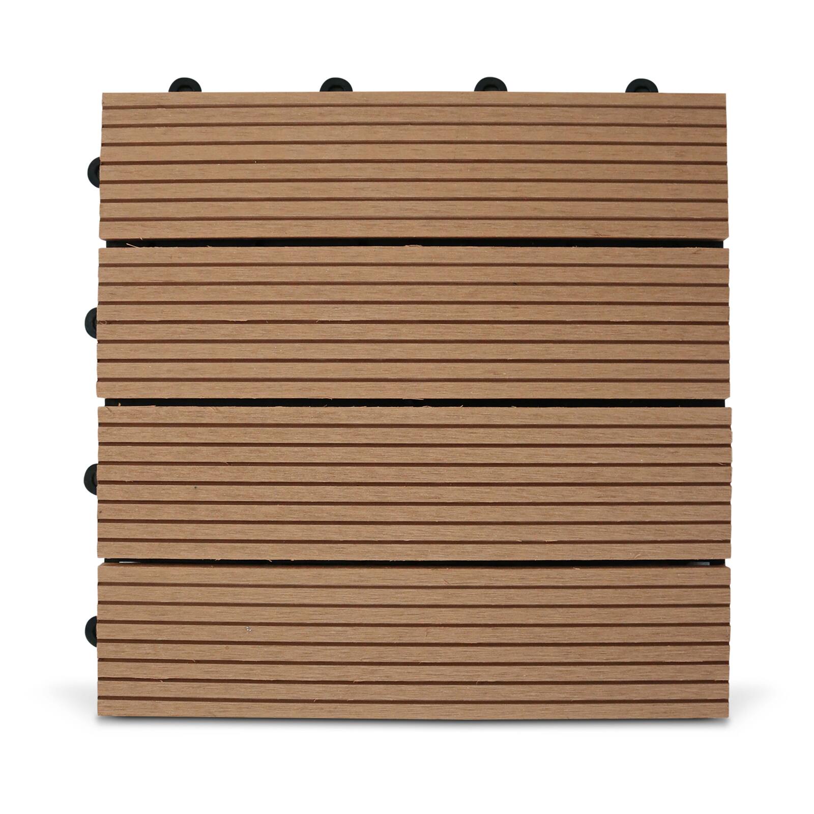 Set di pavimento ad incastro per esterno in legno composito - (30 x 30 x 2,5 cm) Set di pavimento ad incastro per esterno in legno composito - (30 x 30 x 2,5 cm)