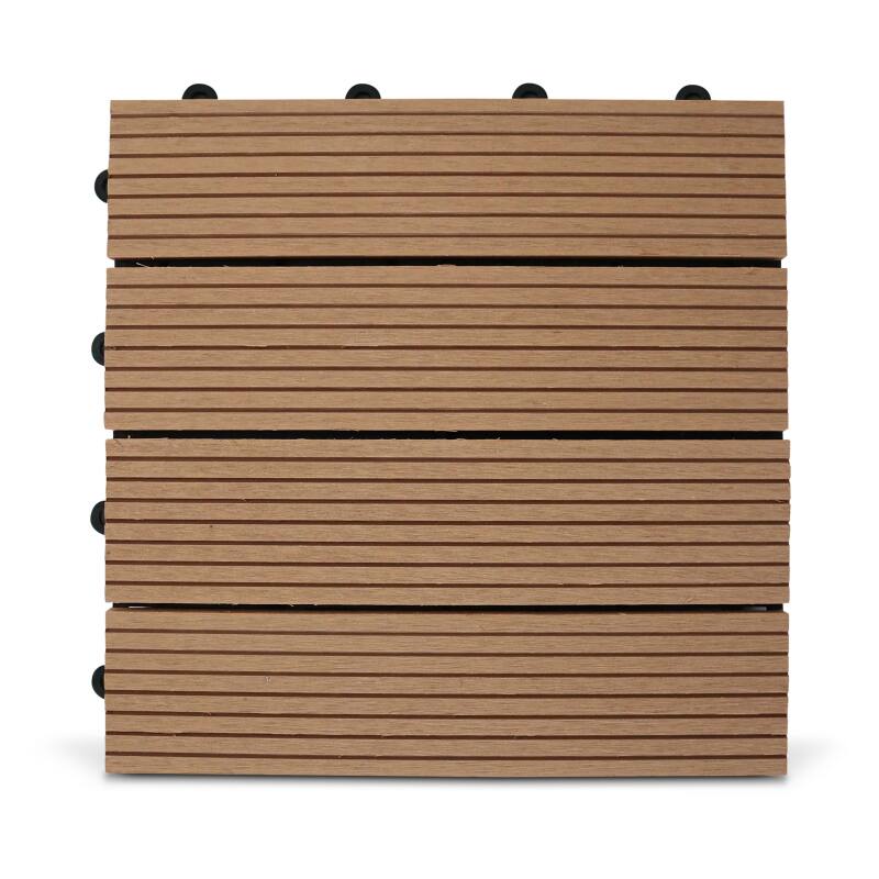 Set di pavimento ad incastro per esterno in legno composito - (30 x 30 x 2,5 cm)