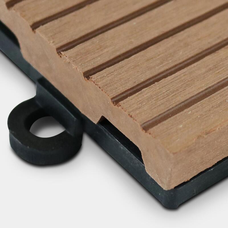 Set di pavimento ad incastro per esterno in legno composito - (30 x 30 x 2,5 cm)