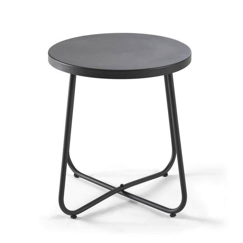 Tavolina da salotto rotondo in metallo