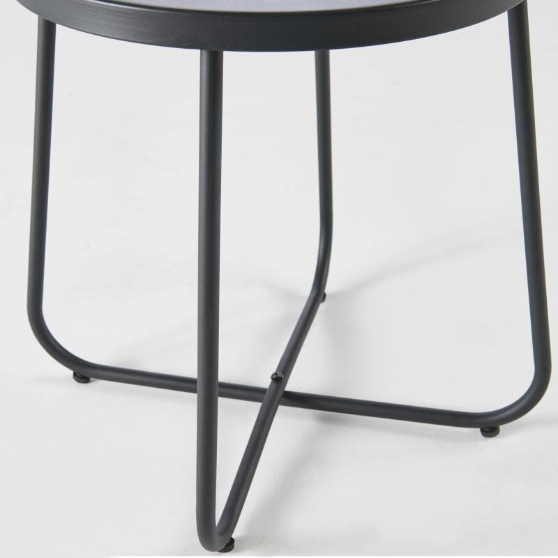 Tavolina da salotto rotondo in metallo