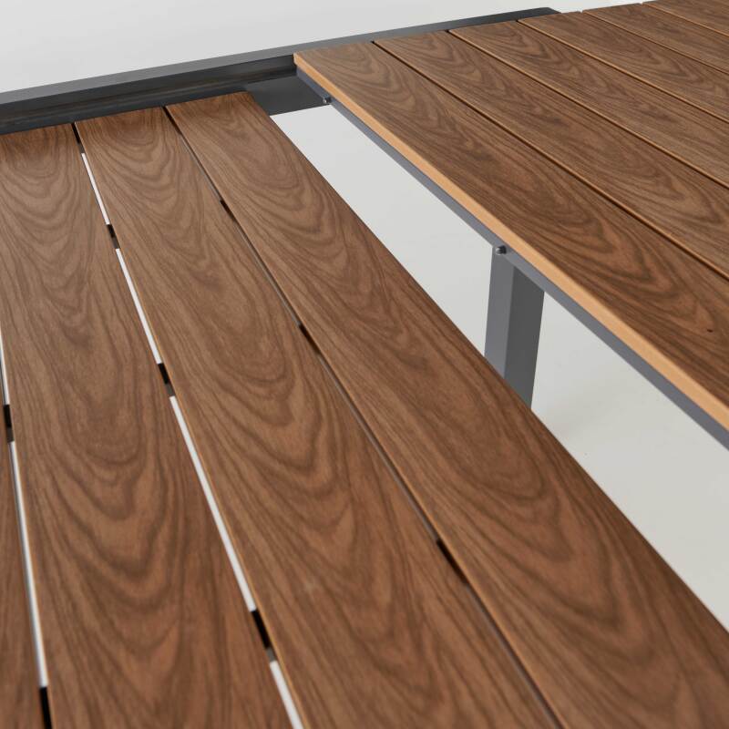 Tavolo da giardino rettangolare allungabile (200/300 x 94,5 x 75 cm) in alluminio e polipropilene