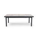 Tavolo da giardino rettangolare allungabile (200/260 x 100 x 75 cm) in alluminio e ceramica