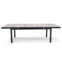 Tavolo da giardino rettangolare allungabile (200/260 x 100 x 75 cm) in alluminio e ceramica