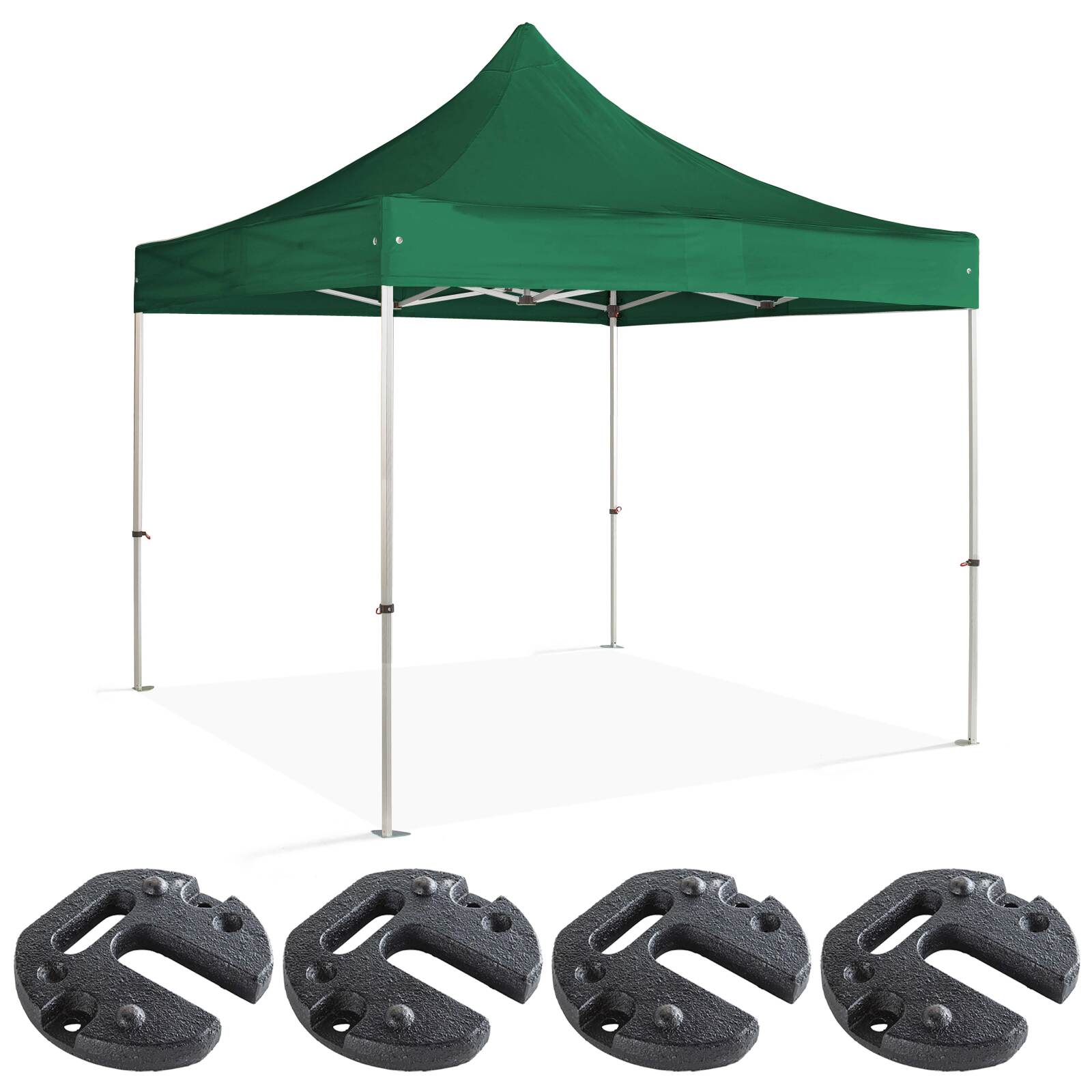 Gazebo pieghevole in alluminio 3x3m 300g/m² 40mm + 4 zavorre