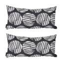 Set di 2 piccoli cuscini decorativi rettangolari a fantasia (40 x 20 x 8 cm)