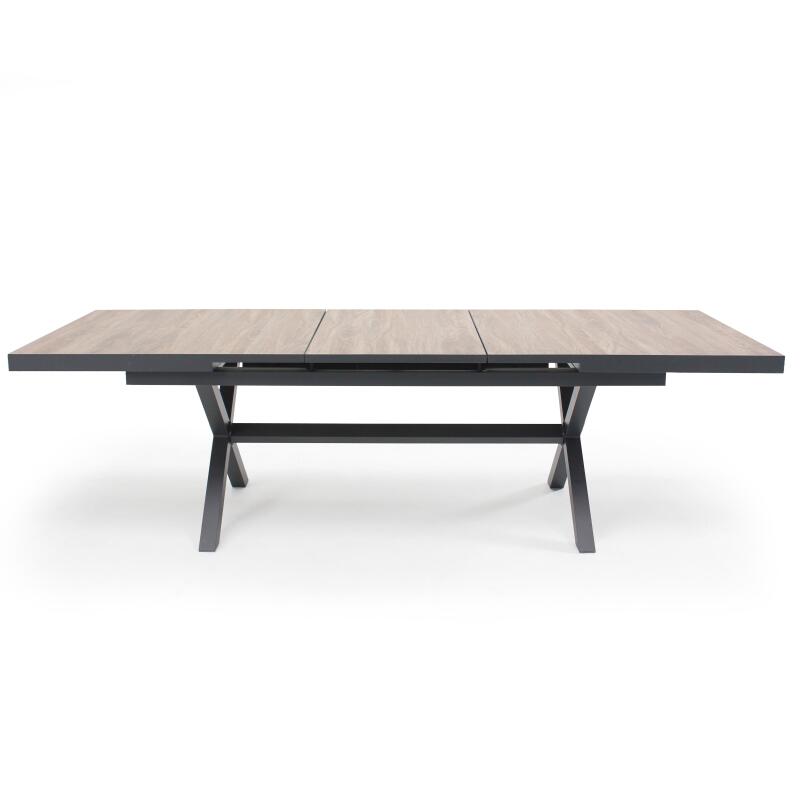 Tavolo da giardino rettangolare allungabile (200/260 x 100 x 75 cm) in alluminio e ceramica