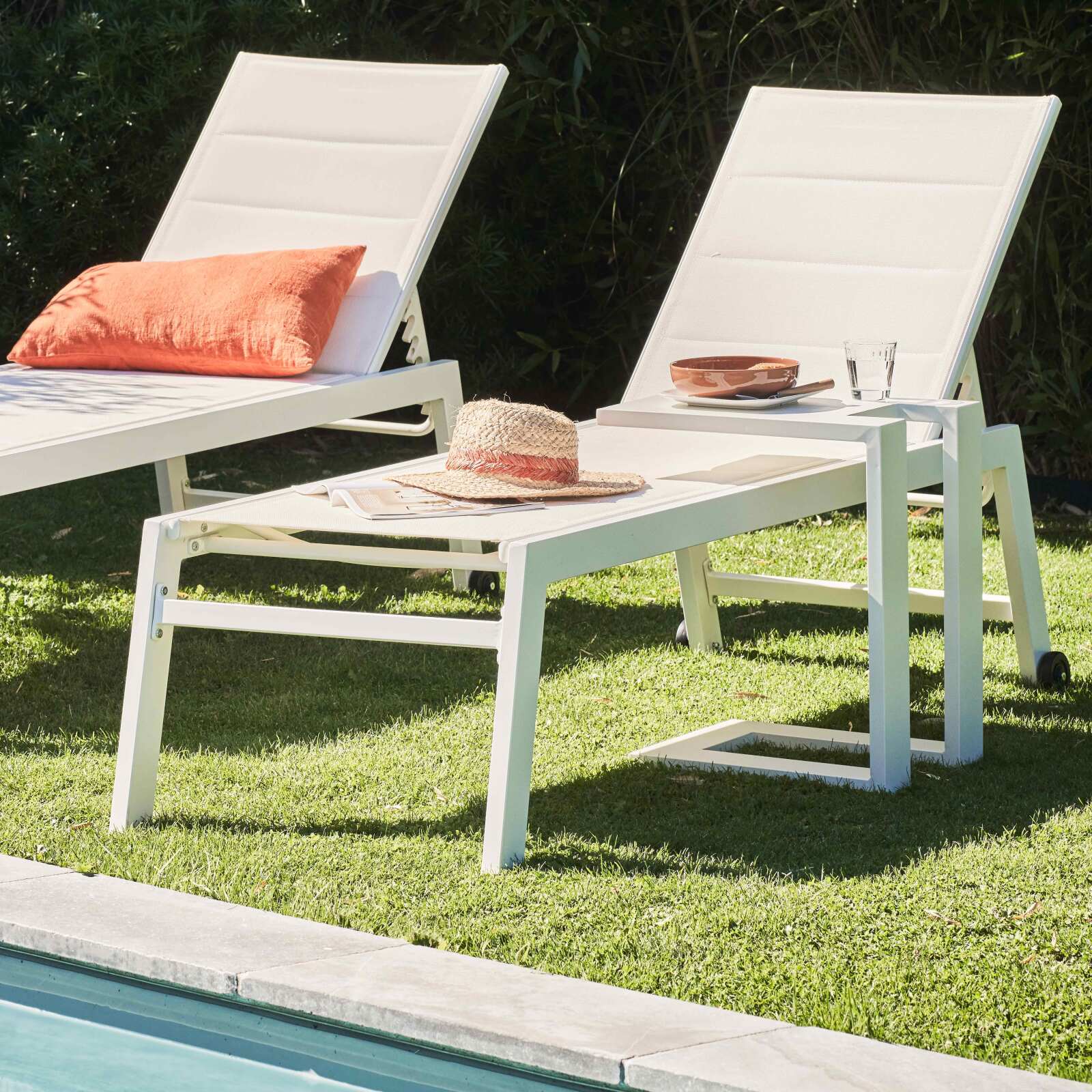 Mensola per lettino prendisole in alluminio