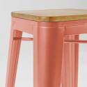 Set di 4 sgabelli da bar opachi e legno (43 x 43 x 76 cm)
