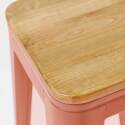 Set di 4 sgabelli da bar opachi e legno (43 x 43 x 76 cm)
