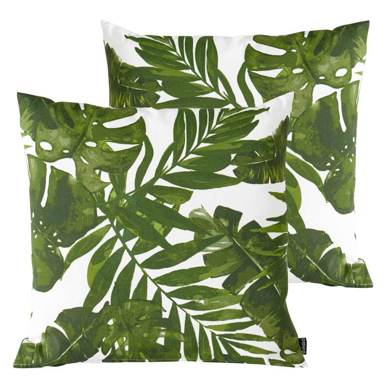 Set di 2 cuscini quadrati da esterno sfoderabili45 x 45 cm