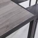 Tavolo con piano in ceramica effetto legno grigio per 8 persone