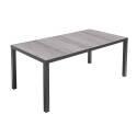 Tavolo con piano in ceramica effetto legno grigio per 8 persone