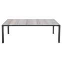 Tavolo con piano in ceramica effetto legno grigio per 10 persone