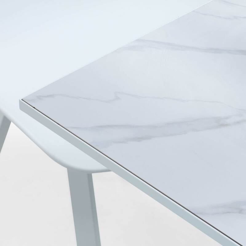 Tavolo con piano in ceramica in stile scandinavo per 8 persone