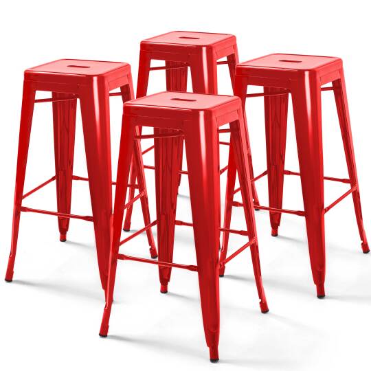 Set di 4 sgabelli da bar lucidi