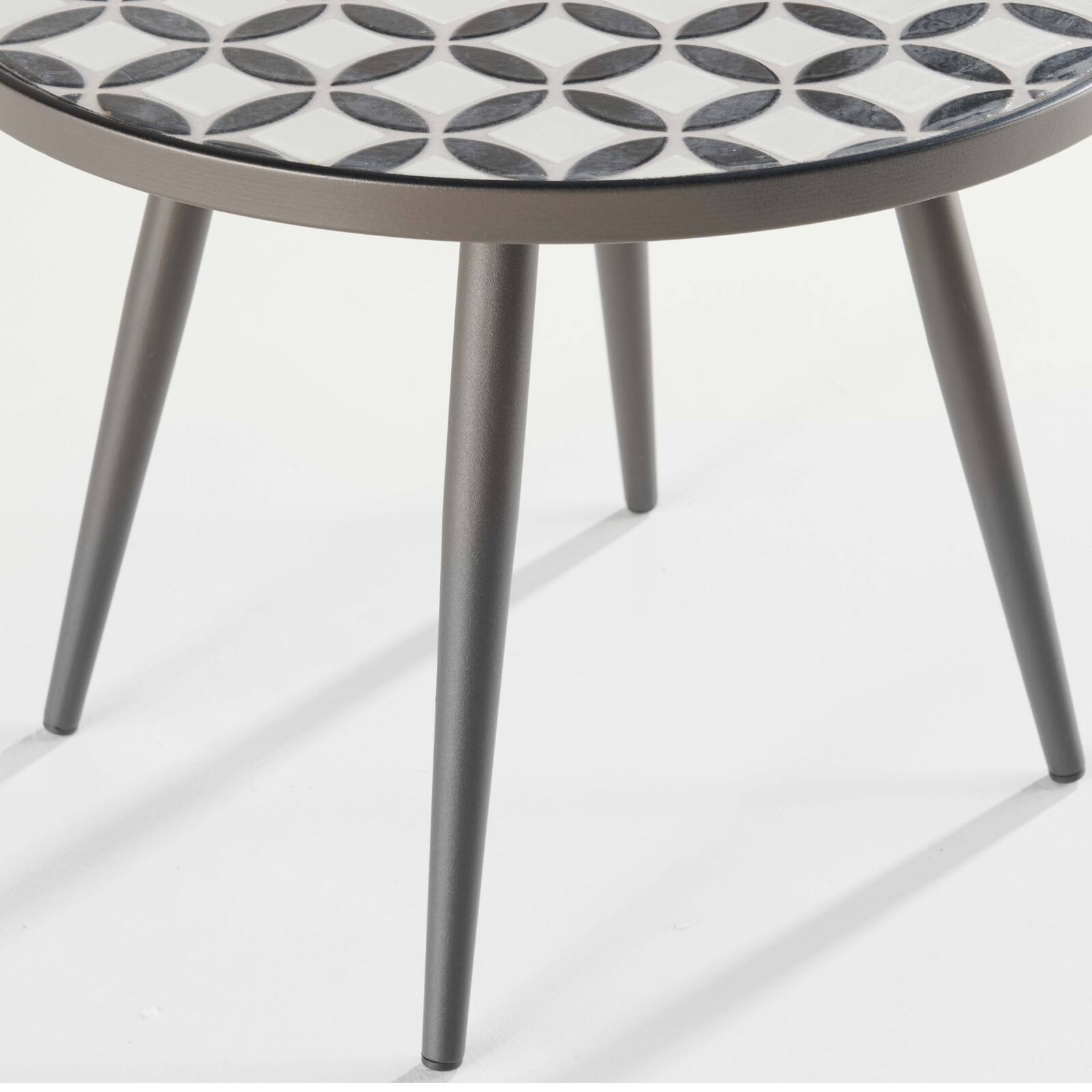 Tavolina da salotto rotondo con motivo MOSAICO Ø 45 cm