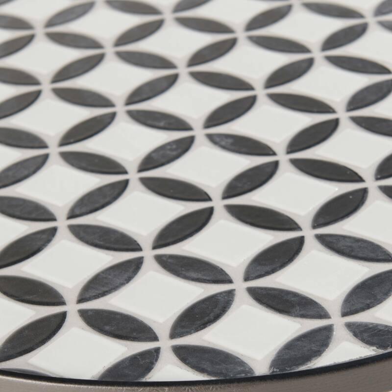 Tavolina da salotto rotondo con motivo MOSAICO Ø 45 cm