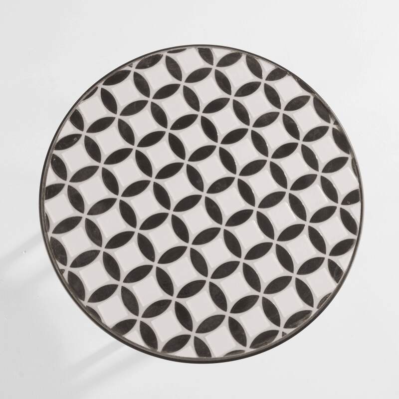 Tavolina da salotto rotondo con motivo MOSAICO Ø 45 cm