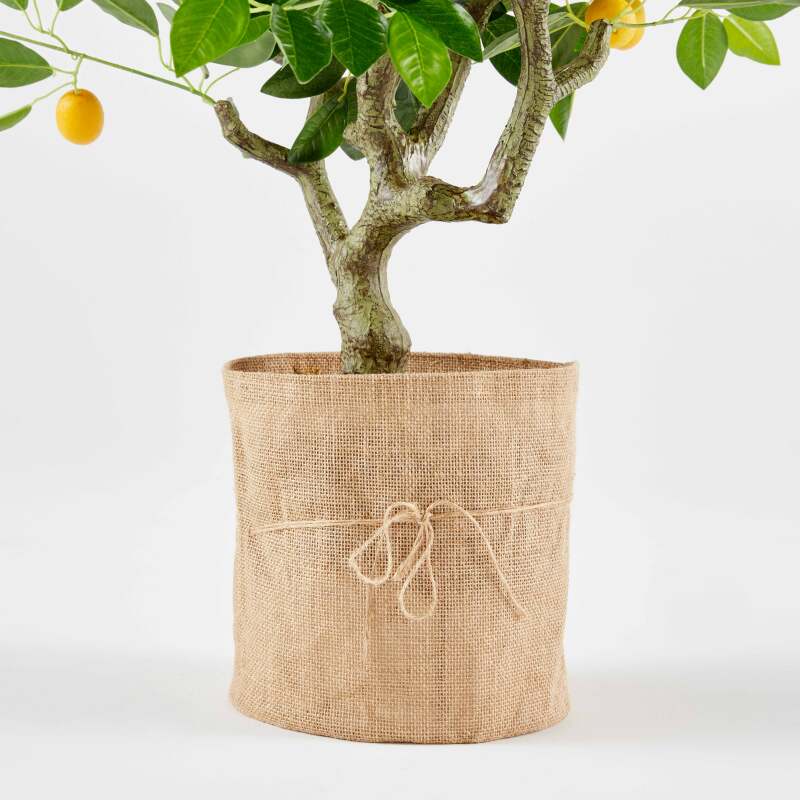 Albero di limone artificiale in vaso, altezza 115 cm