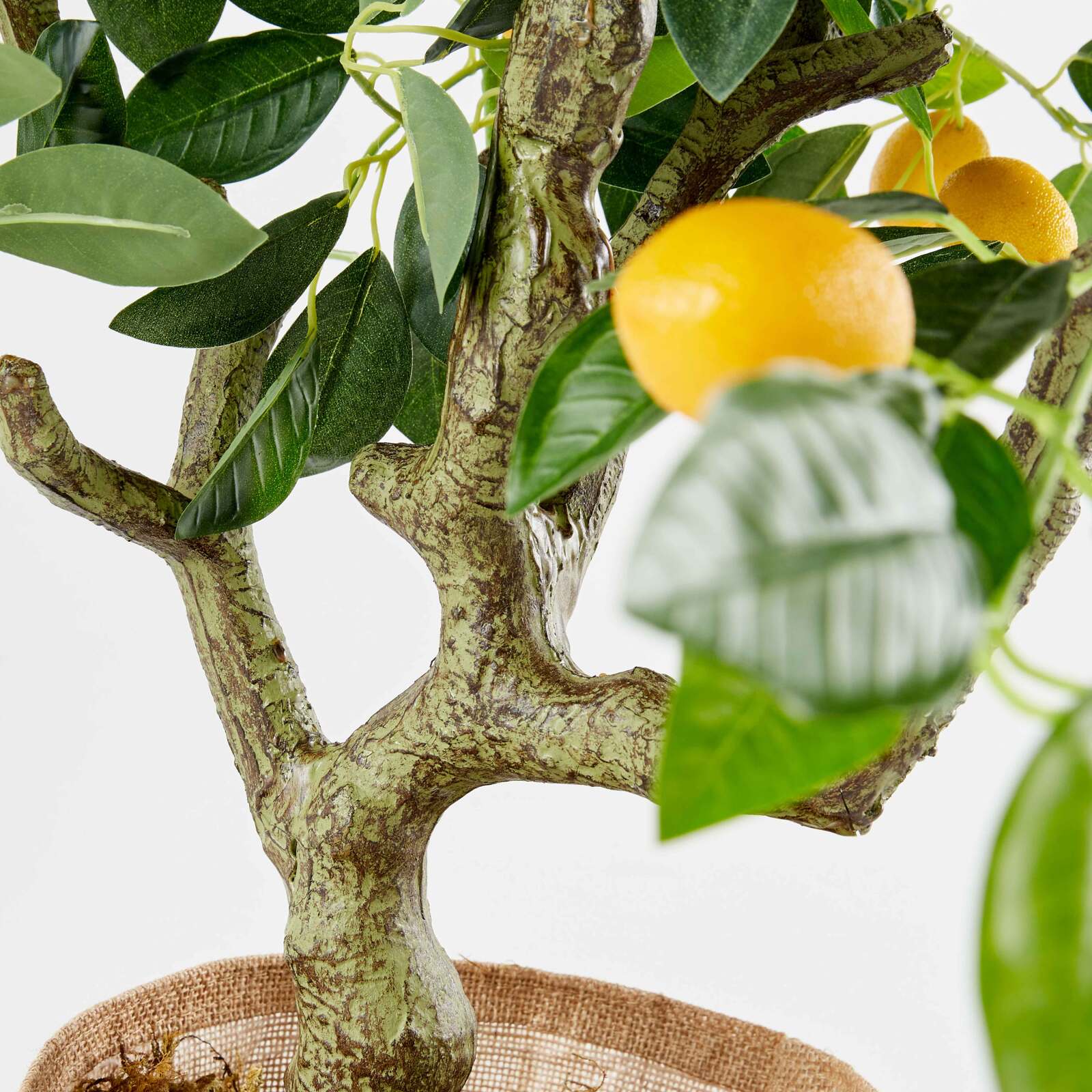Albero di limone artificiale in vaso, altezza 115 cm