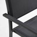 Set di 2 sedie da giardino con braccioli in alluminio e tessililene