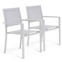 Set di 2 sedie da giardino con braccioli in alluminio e tessililene
